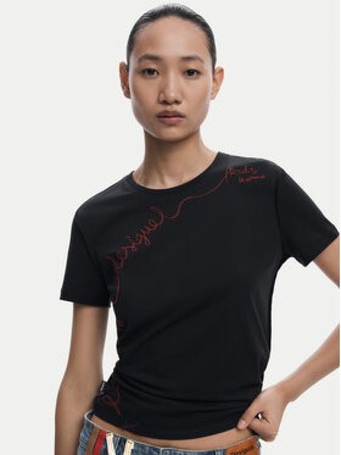 Desigual T-Shirt Charly 25WWTK08 Czarny Regular Fit