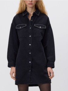 Jeansowa sukienka - czarny