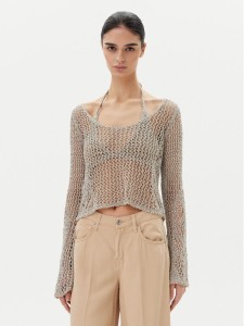 PINKO Sweter Denali 104749 A2FB Szary Regular Fit