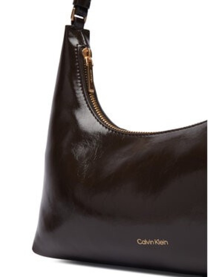 Calvin Klein Torebka Foil Logo Glossy Conv Shoulder B LV04F3737G Brązowy