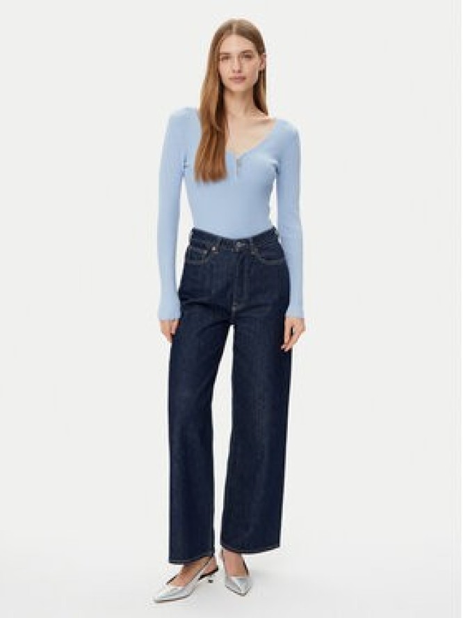 Morgan Sweter 232-MBANZA Błękitny Slim Fit