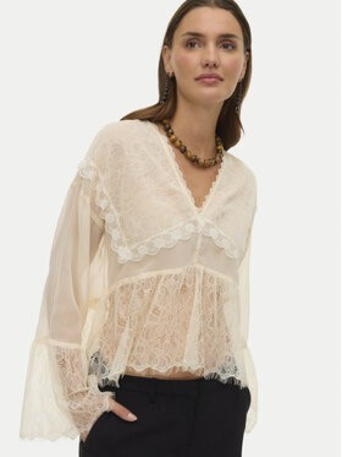 Vero Moda Bluzka Emilie 10347592 Écru Regular Fit