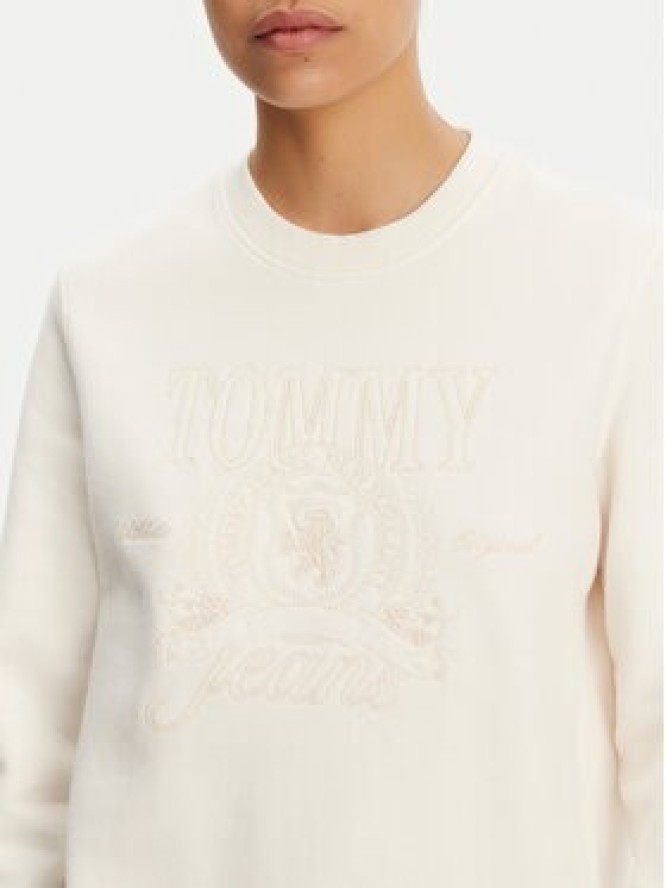 Tommy Jeans Bluza Tonal Crest DW0DW20637 Biały Regular Fit