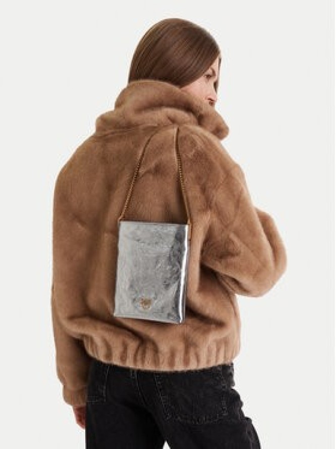 PINKO Torebka Flat Satchel AI 25-26 PCPL 105352 A2OT Srebrny