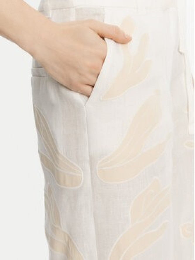 Marella Spodnie materiałowe Kadiak 2513131212 Biały Wide Leg