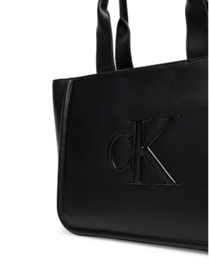 Calvin Klein Torebka Bold Ck Medium Tote LV04F3218G Czarny