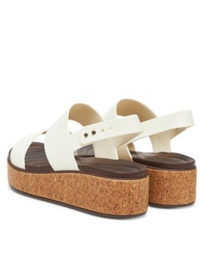 Crocs Sandały Brooklyn Cork Low Wedge 211144 Écru