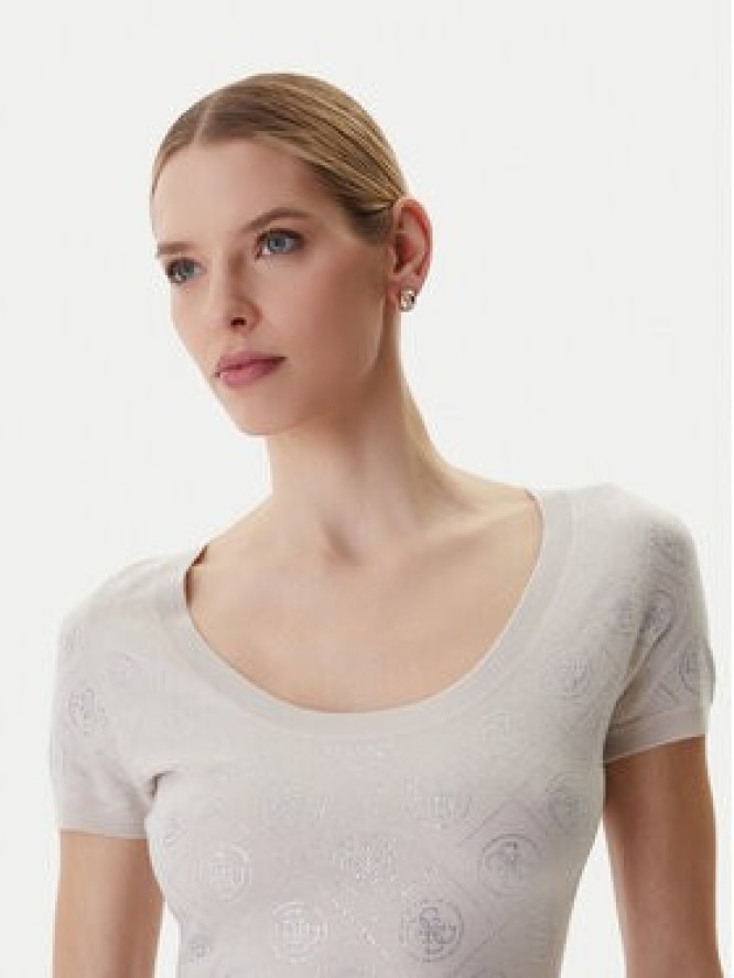 Guess Sukienka dzianinowa W6RK92 Z3JD2 Beżowy Regular Fit