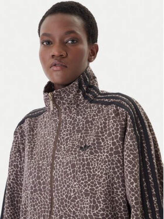 adidas Kurtka jeansowa Firebird Aop KD2815 Brązowy Oversize