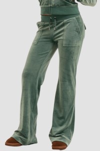 JUICY COUTURE Zielone damskie spodnie dresowe Track Pant, Rozmiar S