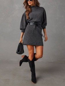 LA Angels Sukienka dzianinowa w kolorze antracytowym rozmiar: M