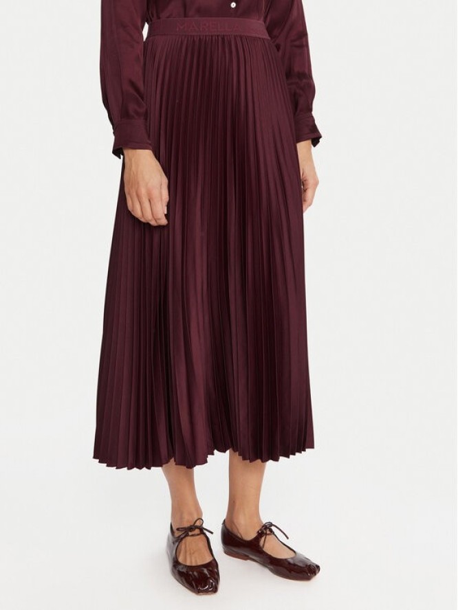 Marella Spódnica plisowana Pontiac 2523106045 Bordowy Regular Fit