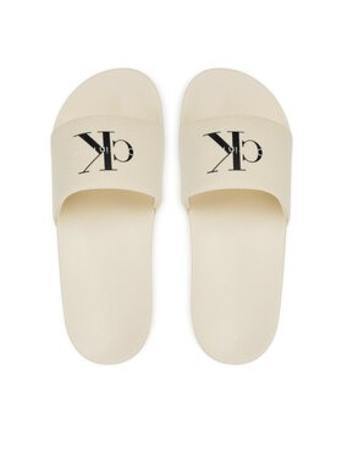 Calvin Klein Jeans Japonki Slide Monogram Wn Logo Ck YW0YW01967 Beżowy