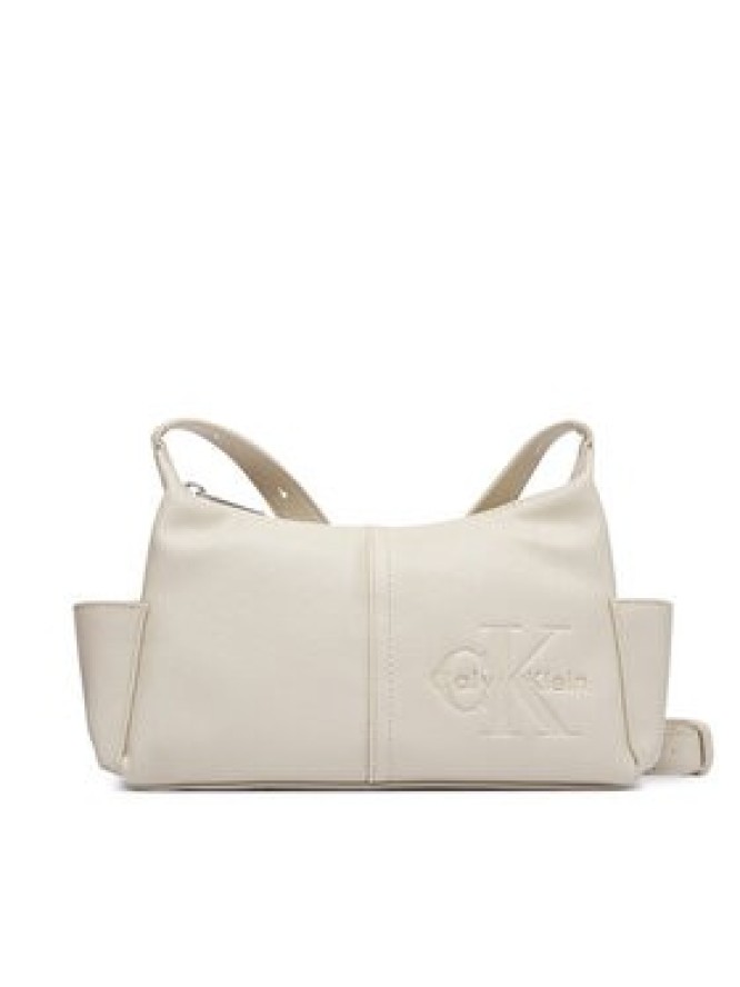 Calvin Klein Torebka Pockets Monologo Crossbody LV04F3687G Kremowy