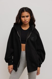 Bluza typu oversize z HAFTEM, w kolorze TOTALLY BLACK- DALLAS