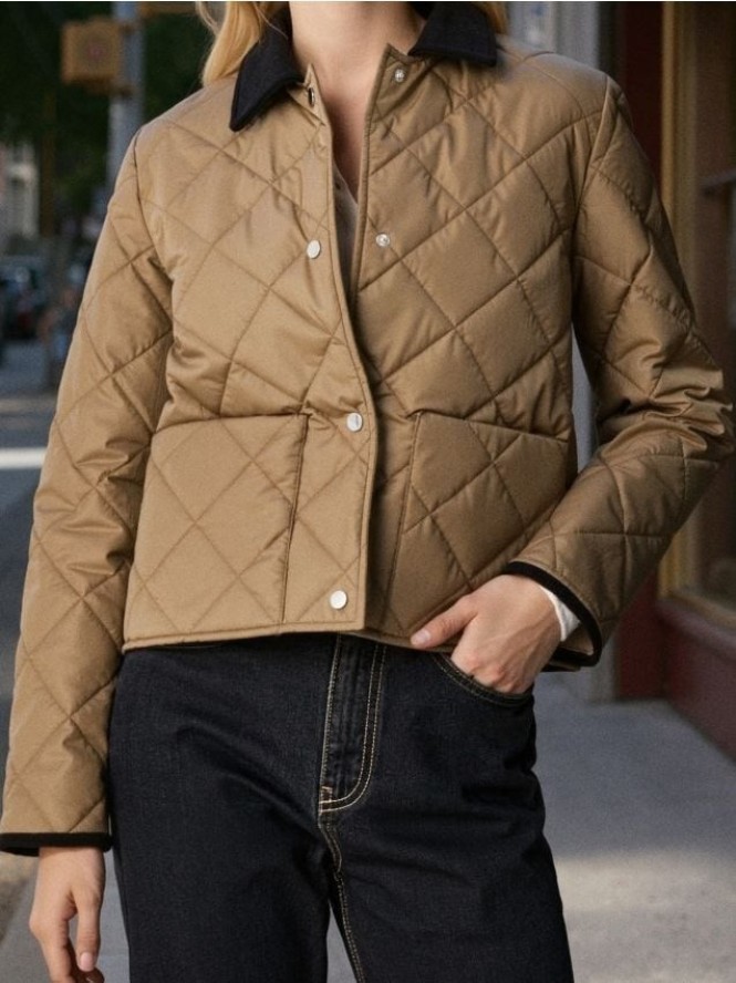 Kurtka pikowana - brązowy