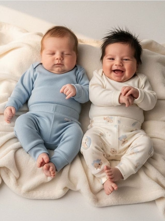 Bawełniane legginsy 2 pack - kremowy