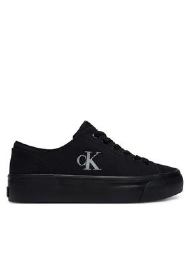 Calvin Klein Sneakersy Vulc Flatform Low Canvas Mg YW0YW01763 Czarny
