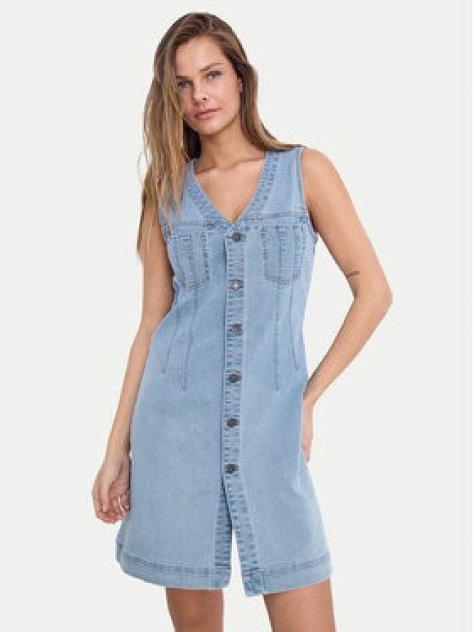 Noisy May Sukienka jeansowa Rikka 27033695 Niebieski Slim Fit