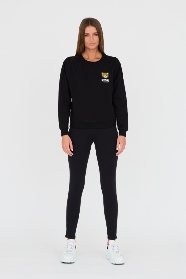MOSCHINO Czarna damska bluza z misiem, Rozmiar L