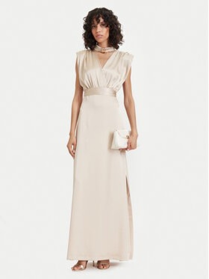ACCESS FASHION Sukienka wieczorowa 63-3309-122 Kremowy Regular Fit