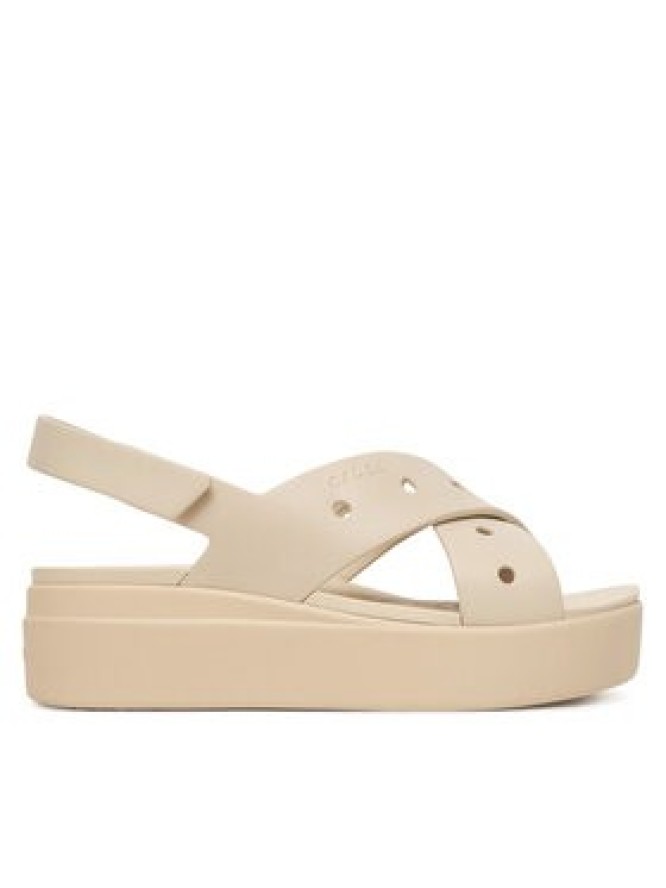 Crocs Sandały Brooklyn 4U Cross Strap Sandal 212254 Beżowy