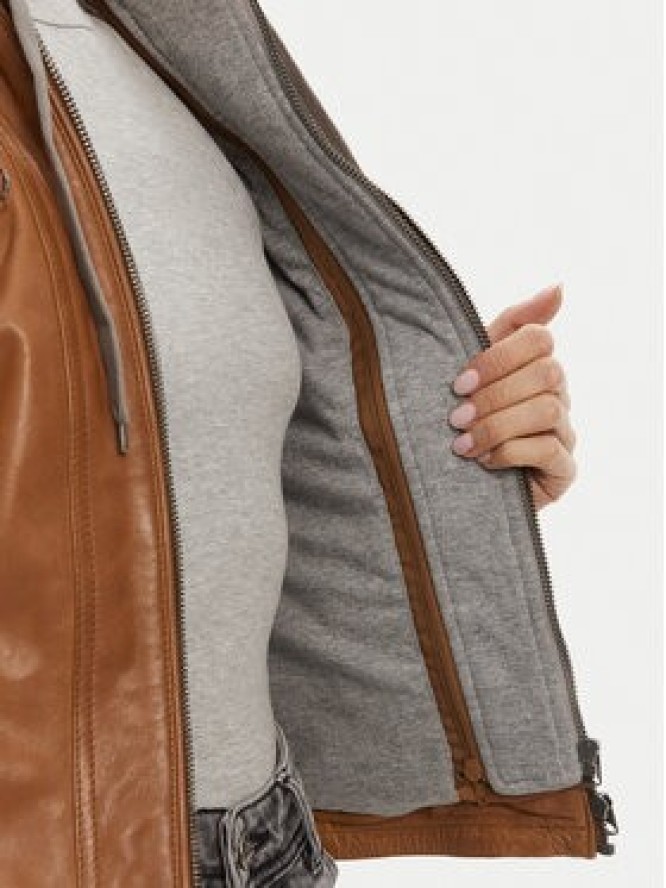 Serge Pariente Kurtka skórzana 77040 Brązowy Regular Fit