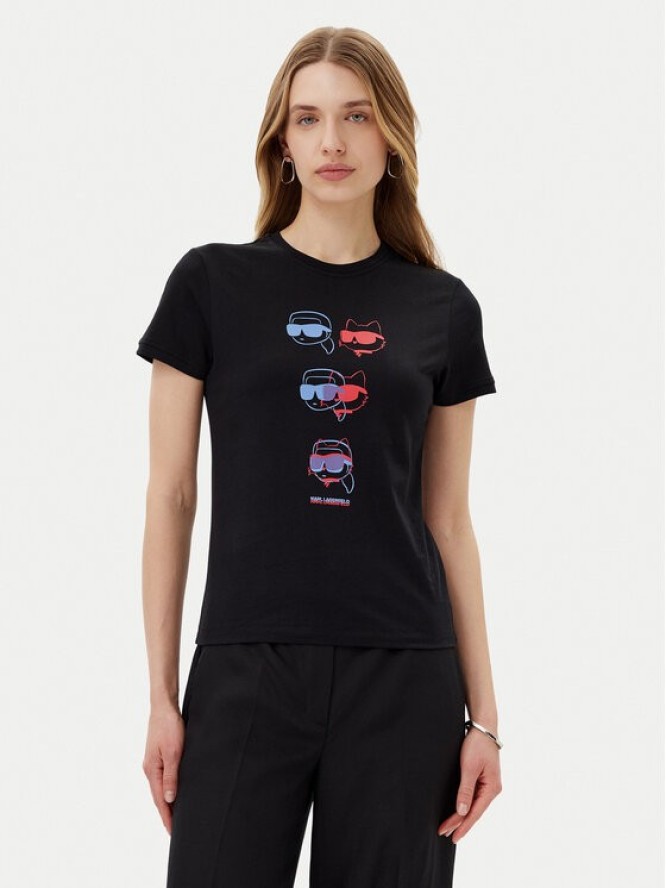KARL LAGERFELD T-Shirt A2W17112 Czarny Regular Fit