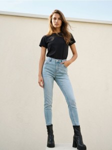 Jeansy skinny fit - niebieski