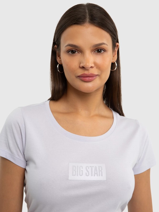 Koszulka damska z logo BIG STAR na piersi fioletowa Avalyntia 500