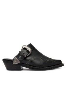 Tommy Jeans Klapki Archive Cowboy Mule Leather EN0EN03063 Czarny