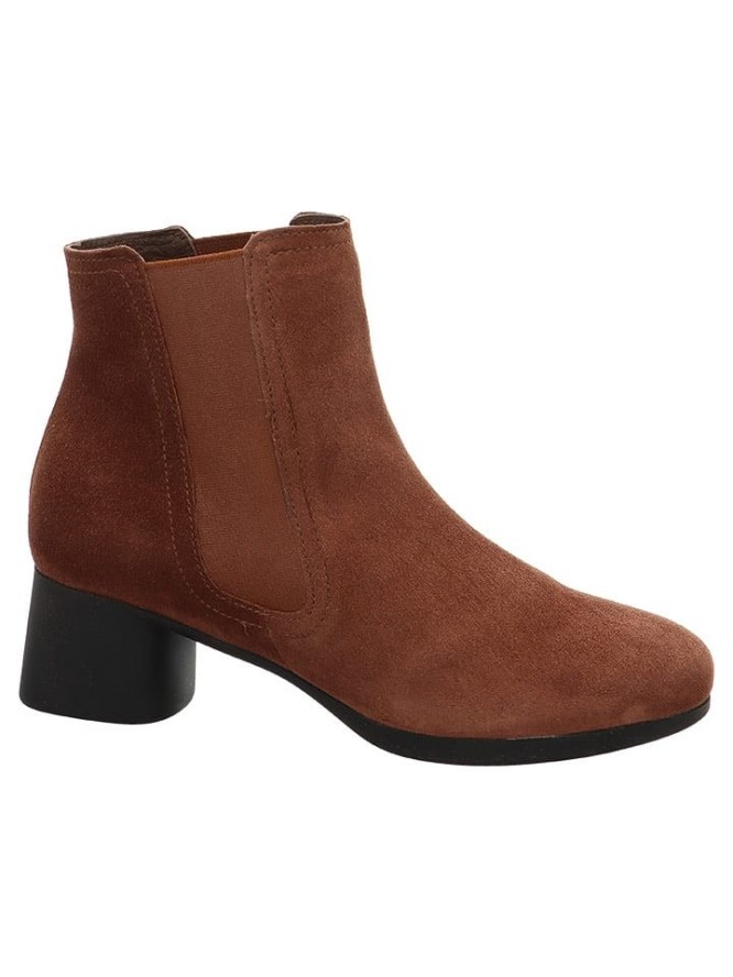 Think! Skórzane botki w kolorze jasnobrązowym rozmiar: 42