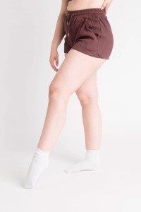 Szorty LOEWI prążkowane, miękka bawełna 450 g/m² – bordowy