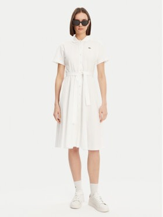 Lacoste Sukienka koszulowa EF9621 Biały Regular Fit