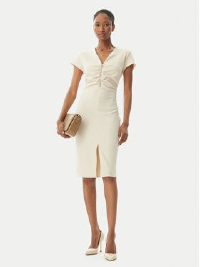 Rinascimento Sukienka koktajlowa CFC0123774003 Beżowy Regular Fit