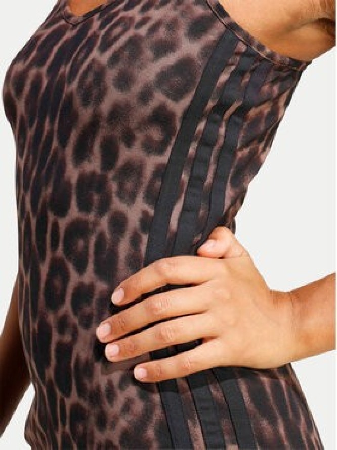 adidas Sukienka codzienna Seasonal Essentials Leopard Print JZ0204 Brązowy Slim Fit