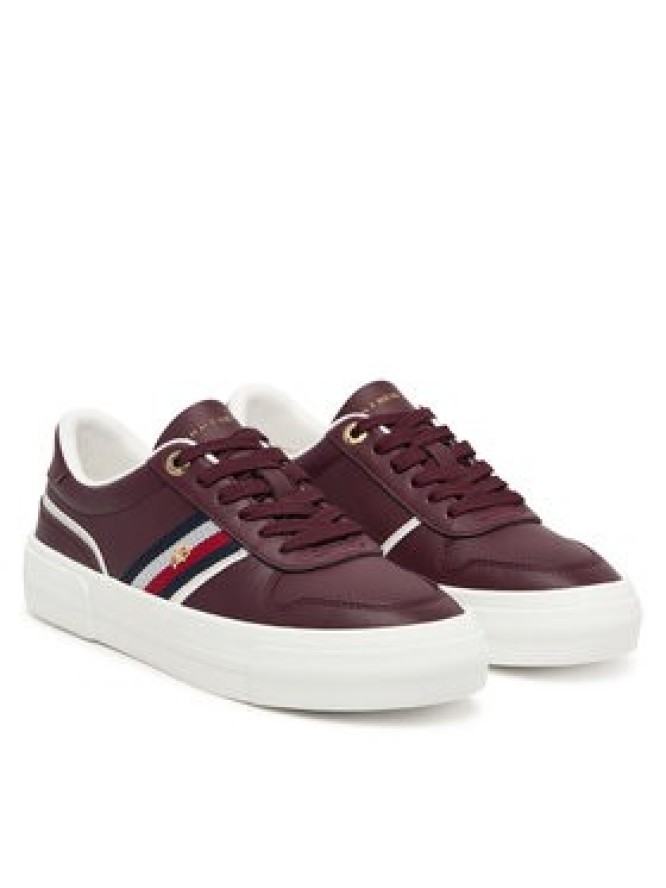 Tommy Hilfiger Sneakersy Th Platform Vulc Leather FW0FW09603 Brązowy