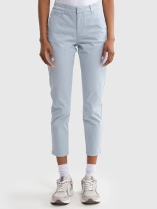 Spodnie damskie chinosy slim niebieskie Riana 400