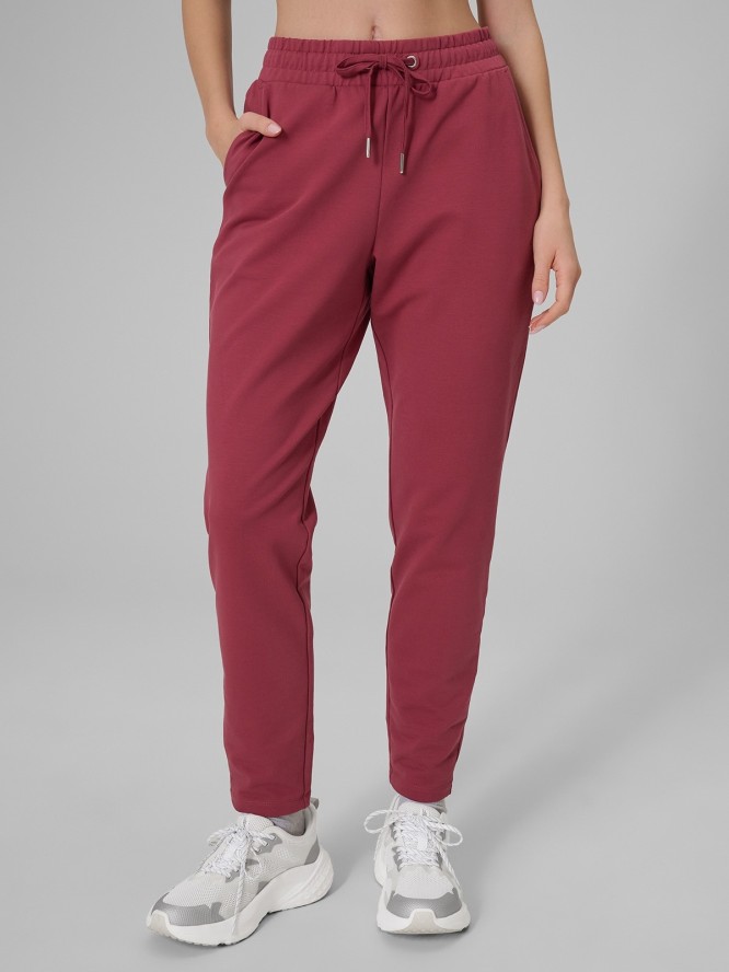 4F Spodnie dresowe damskie - burgundowe S