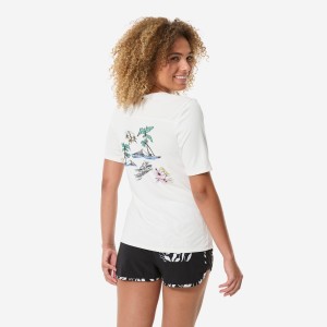 Top UV surfingowy damski Decathlon Malou Paradise krótki rękaw