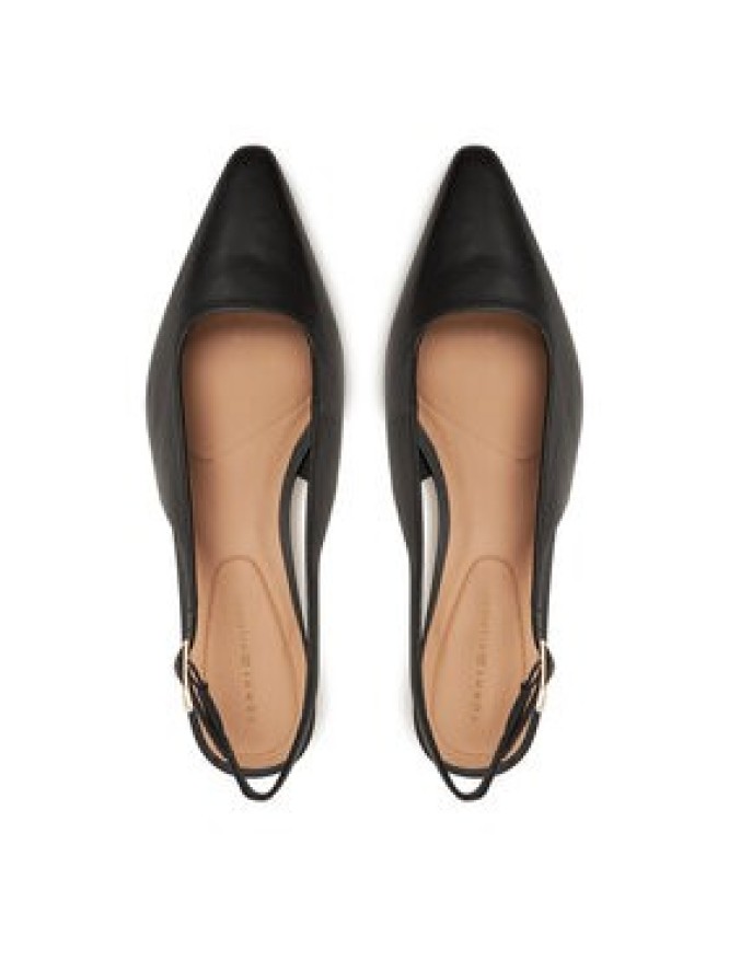 Tommy Hilfiger Czółenka Squared Toe Kitten Slingback FW0FW08711 Czarny