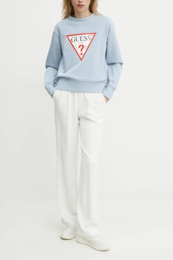 GUESS Błękitna damska bluza Original, Rozmiar XL
