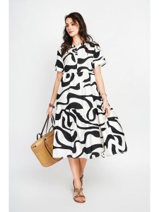 Le Jardin du Lin Sukienka w kolorze biało-czarnym rozmiar: 38