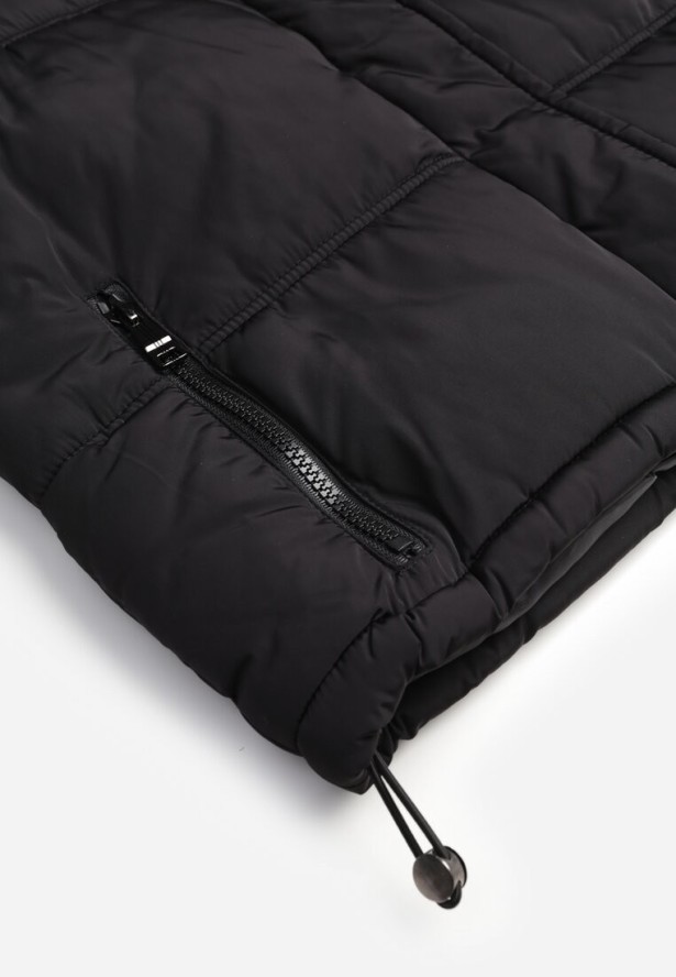 Czarna Pikowana Kamizelka Puffer o Kroju Crop Tadrel