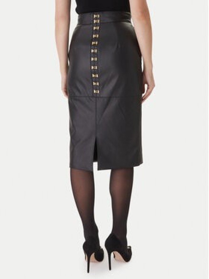 Elisabetta Franchi Spódnica z imitacji skóry GO-145-57E2 Czarny Regular Fit