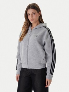 adidas Bluza adicolor 3-Stripes JY2620 Szary Regular Fit