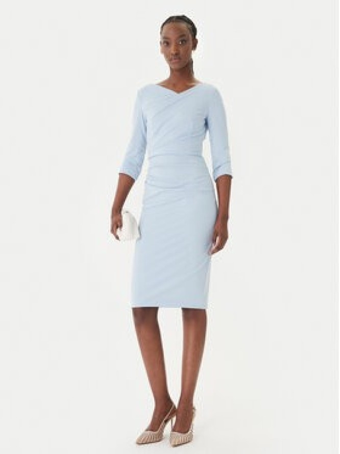 Rinascimento Sukienka koktajlowa CFC0127699003 Błękitny Slim Fit