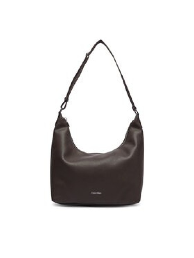 Calvin Klein Torebka Webbing Strap Md Shoulder Bag LV04F3891G Brązowy ciemny