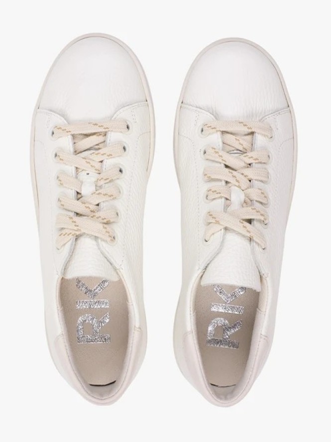 Kremowe sneakersy ze skóry licowej