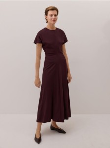 Sukienka z wiskozy - mahoniowy